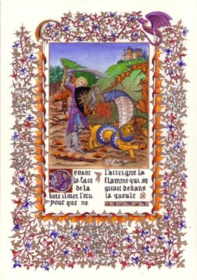 Yvain et le Dragon - Miniature Cycle Arthurien - Jacques Aubail